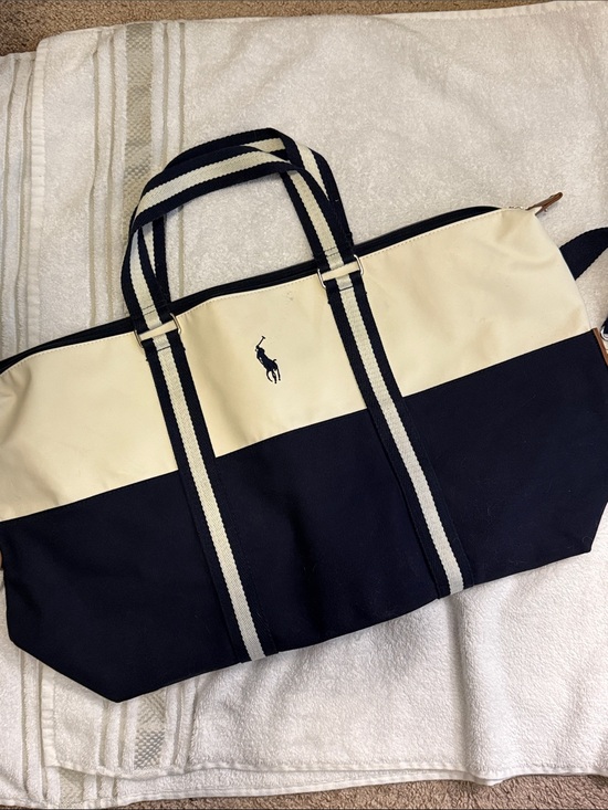 Ralph Lauren Other - Ralph Lauren Navy and Cream Canvas Duffel